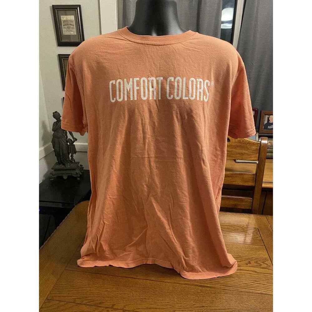Comfort Colors - Garment Dyed T-Shirt with Logo Sz Large New ORANGE NWOT